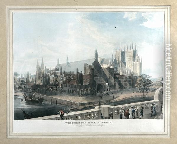 Westminster Hall & Abbey Oil Painting - John Gendall