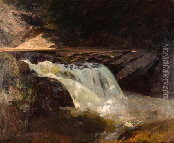 Wasserfall Oil Painting - Albert Ritzberger