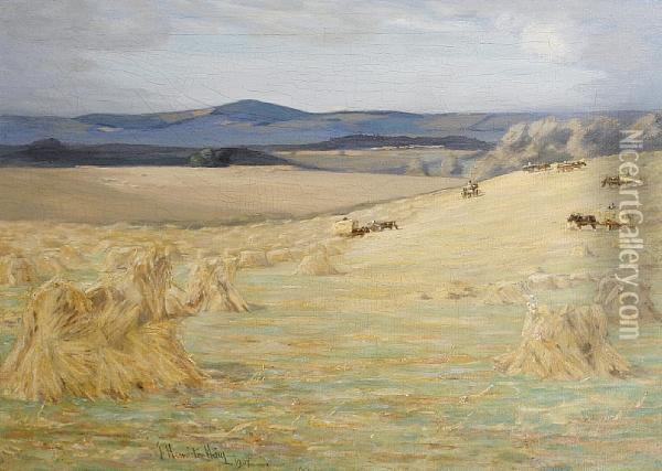 Harvest Time, Berwick Oil Painting - James Hermiston Haig
