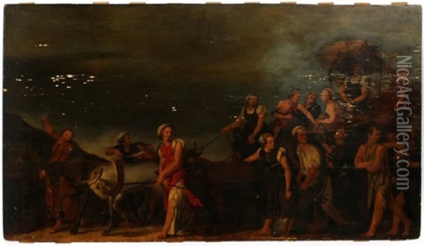 Wagon With Figures Oil Painting - Jacob Jordaens