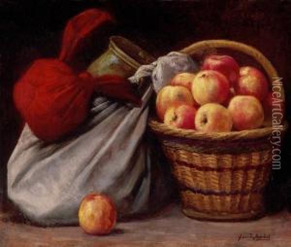 Still Life Of Apples Oil Painting - Arpad Feszty