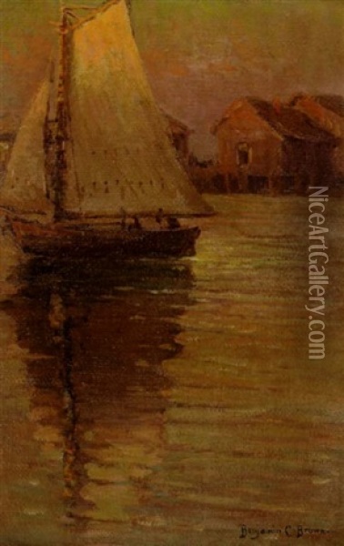 Sunset, San Pedro Bay Oil Painting - Benjamin Chambers Brown