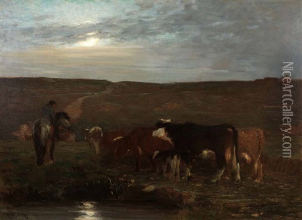 Evening, Ile D'orleans, Quebec Oil Painting - Horatio Walker