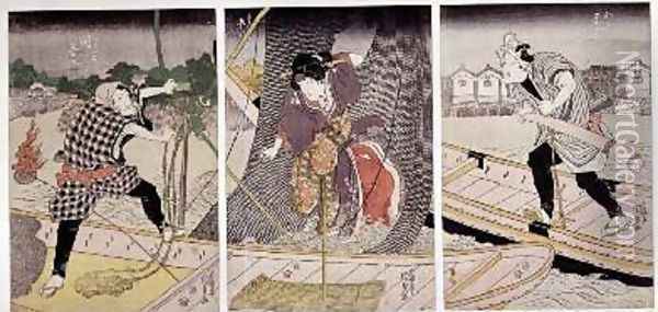 Scene from a play Oil Painting - Utagawa Kunisada