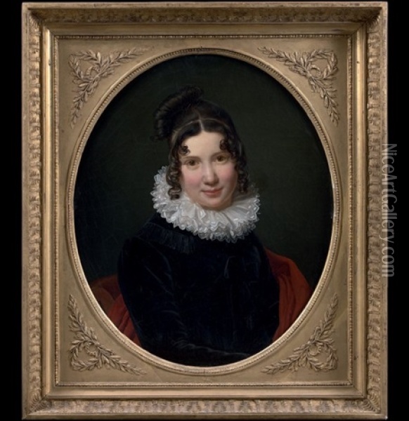 Portrait De Femme Oil Painting - Henri Francois Riesener