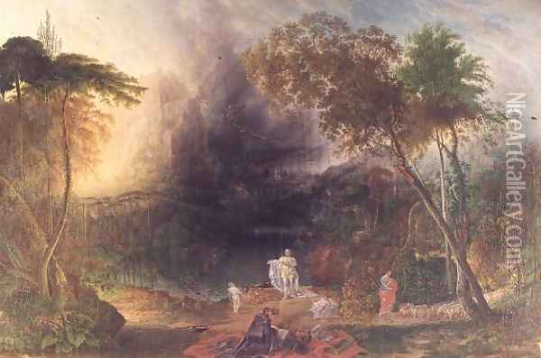 The Coming of the Messiah & the Destruction of Babylon, c.1830 Oil Painting - Samuel Colman