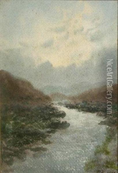 River Scene, West Of Ireland Oil Painting - William Percy French