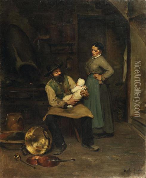 L'heureuse Famille Oil Painting - Joseph Bail