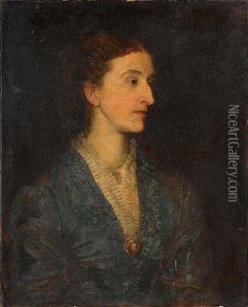 Portrait Of George (aristides) 
Eumorfopoulos(1863-1939); Portrait Of His Wife Julia, Nee 
Scaramanga(1864-1944) Oil Painting - George Frederick Watts