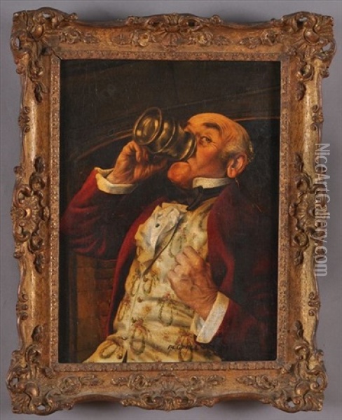 Slaking His Thirst Oil Painting - Alfred Lyndon Grace