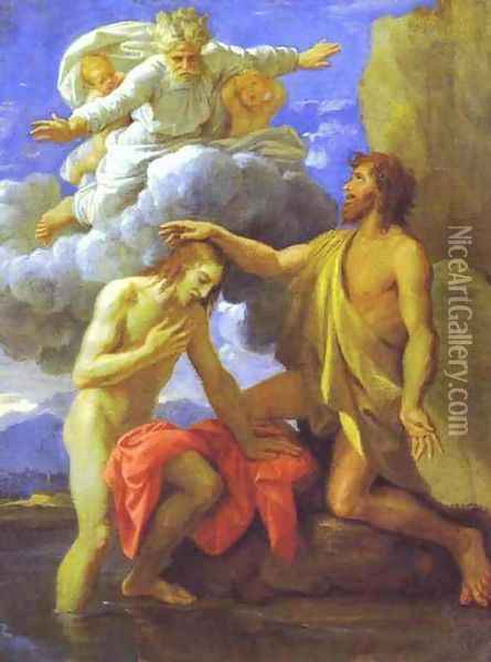 The Baptism of Christ. 1645. Oil Painting - Nicolas Poussin