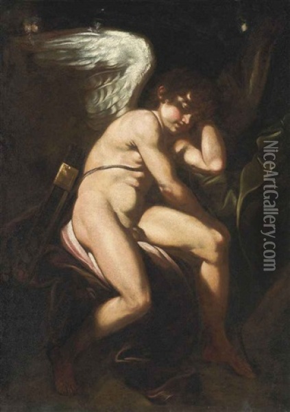 Sleeping Cupid Oil Painting - Cavaliere Giovanni Baglione