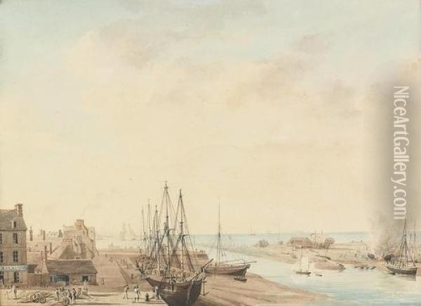 Zwei Ansichten Von Le Havre. Oil Painting - Pierre Julien Gilbert