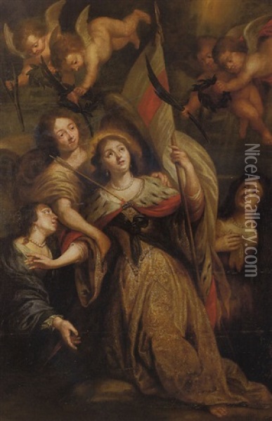 Agathe De Catane, Vierge Et Martyre Sicilienne Oil Painting - Caspar de Crayer
