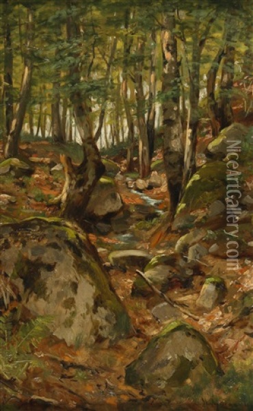 Waldweg Oil Painting - Walter Moras