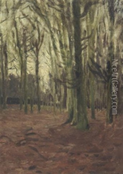 Abendstimmung Im Wald Am Weyerberg Oil Painting - Hans am Ende