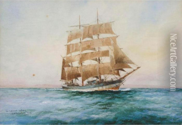 In Colonial Waters; Under The Red Ensign Oil Painting - William Minshall Birchall