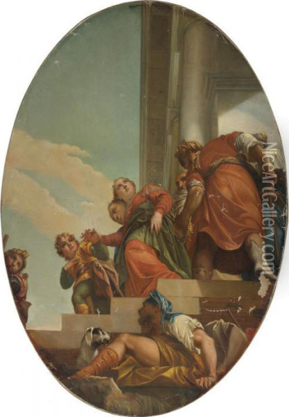 King Ahasuerus Repudiating Queen Vashti And The Triumph Of Mordecai Oil Painting - Paolo Veronese (Caliari)