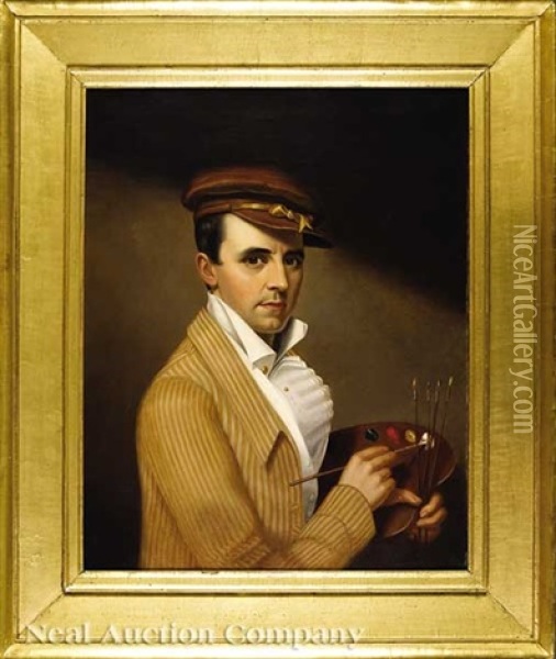 Self Portrait As An Artist Oil Painting - Eliab Metcalf