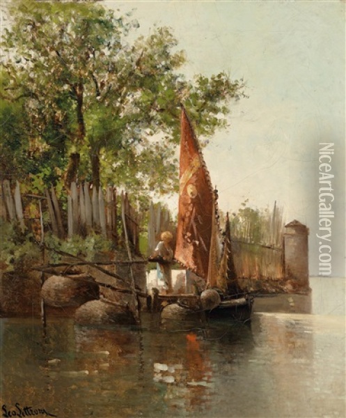 In Der Lagune Von Venedig Oil Painting - Leontine (Lea) von Littrow