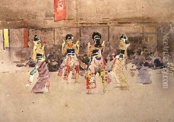Javanese Dancers Oil Painting - Arthur Melville