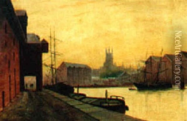 Gloucester Docks, 1890 Oil Painting - John Atkinson Grimshaw