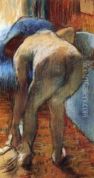 Leaving the Bath I Oil Painting - Edgar Degas