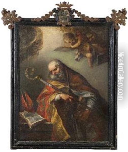 Sant'agostino Oil Painting - Francesco Migliori