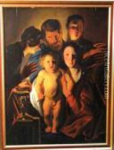Family At Candlelight Oil Painting - Jacob Jordaens
