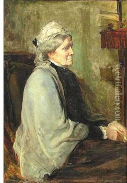 Portrait Of A Seated Woman Oil Painting - Theodore Blake Wirgman