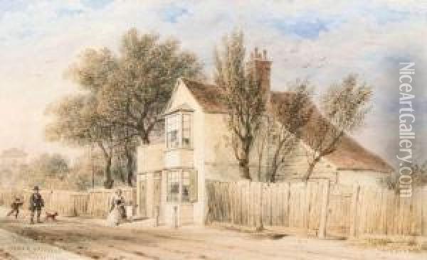 Roseland Cottage, Cromwell Lane, Brompton Oil Painting - Thomas Hosmer Shepherd