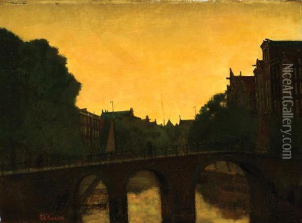 View Of The Brouwersgracht In Amsterdam Oil Painting - Eduard Karsen