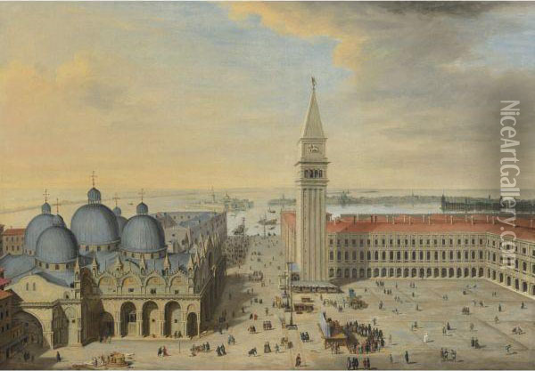 View Of San Marco And The Campanile, Venice, Seen From Above
Looking South Oil Painting - (circle of) Wittel, Gaspar van (Vanvitelli)