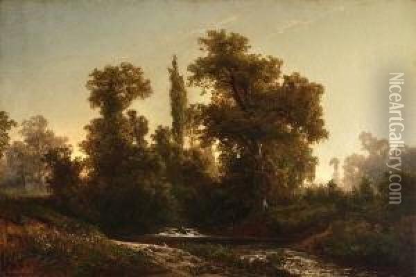 Waldlandschaft Oil Painting - Valentin Ruths