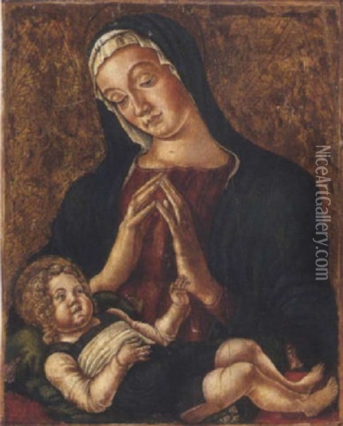 Madonna Mit Kind Oil Painting - Bartolommeo Vivarini
