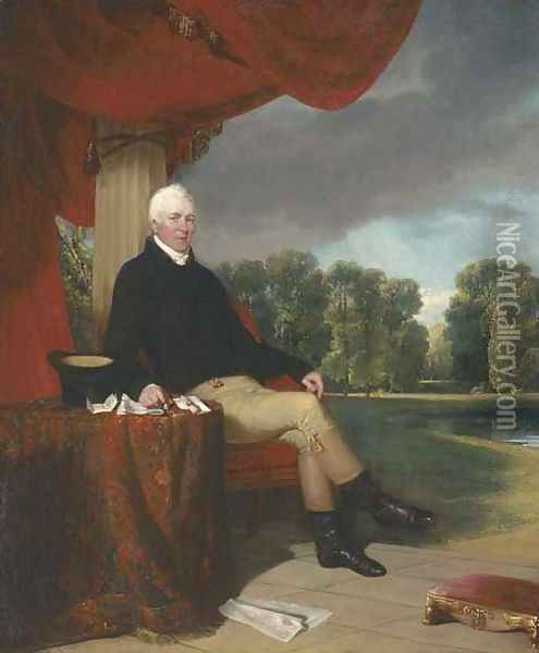 Portrait of James Campbell of Hampton Court House Oil Painting - William Collins