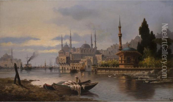 Ansicht Von Istanbul Oil Painting - Karl Kaufmann