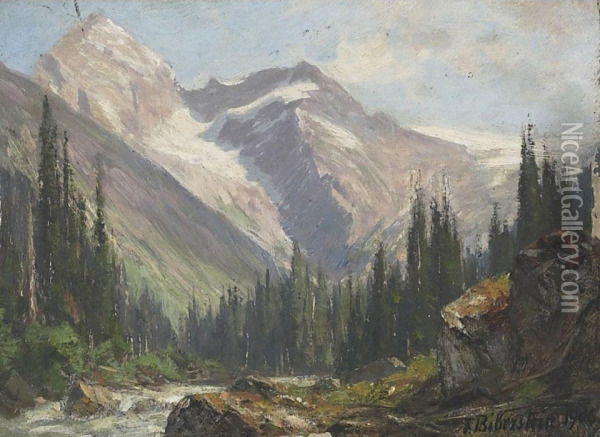 Mtn. Sir Donald, Glacier, Selkirk Mnts., B.c. Oil Painting - Franz Biberstein
