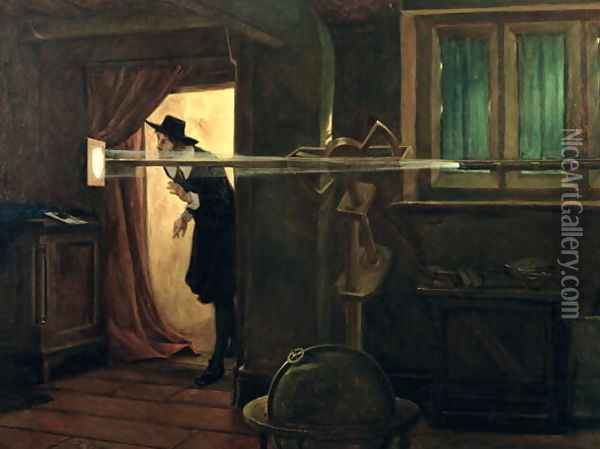 The Founder of English Astronomy (Jeremiah Horrocks), 1891 Oil Painting - Eyre Crowe