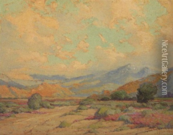 Spring On The Desert (palm Springs, California, March 1923) Oil Painting - Anna Althea Hills