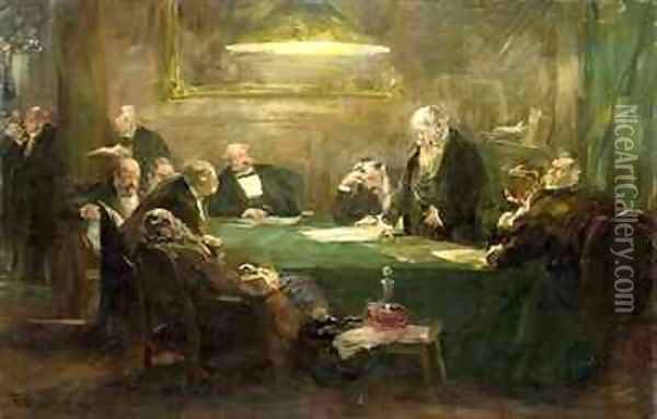 The Meeting of the Board of Directors Oil Painting - Ferdinand Brutt