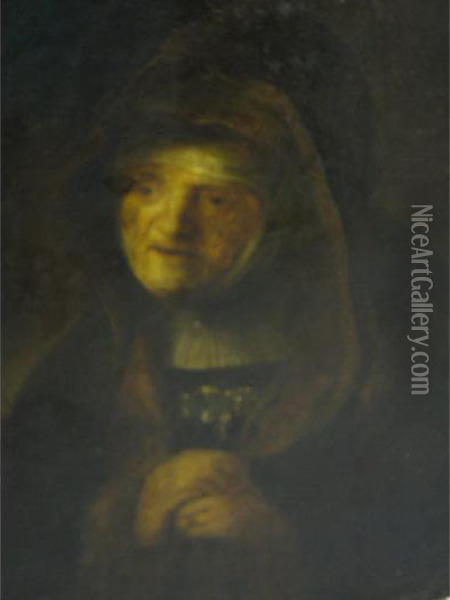 Portrait Of Rembrandt's Mother, Austrian School, Early 20th Century Oil Painting - Rembrandt Van Rijn