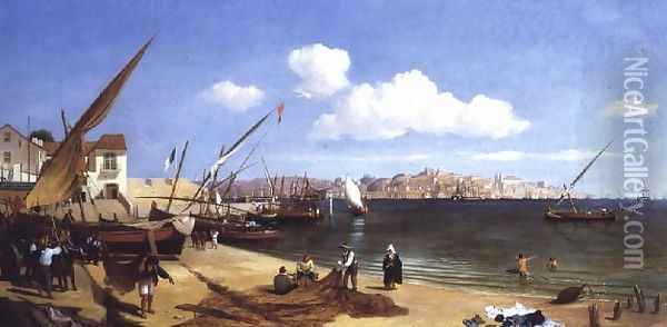 The Harbour, Lisbon Oil Painting - Charles Henry Seaforth