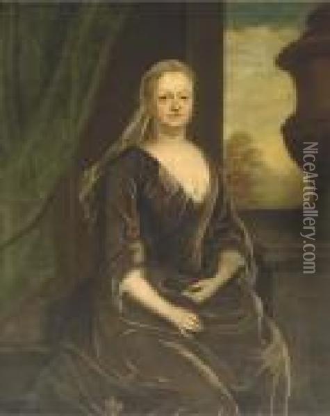 Portrait Of Leonora Marescoe Oil Painting - John Vanderbank