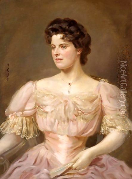 Portrait Of A Lady Oil Painting - Leslie Mathew Ward
