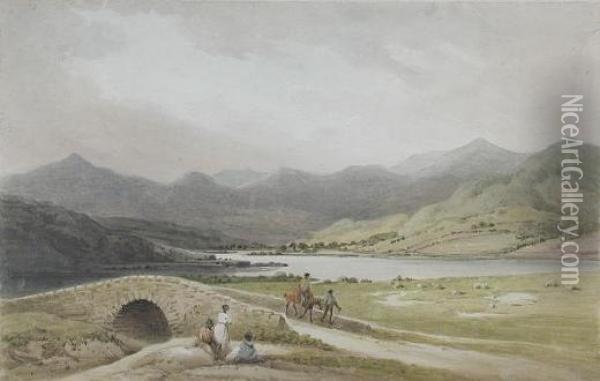 A View In The Lake District Oil Painting - Nicholson, F.