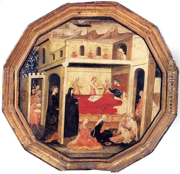 Desco da parto (recto) Oil Painting - Bartolomeo Di Fruosino