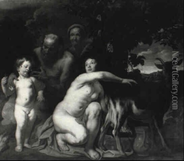 The Infant Jupiter Fed By The Goat Amalthea Oil Painting - Jacob Jordaens