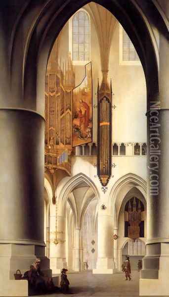 Interior of the Church of St. Bavo in Haarlem Oil Painting - Pieter Jansz Saenredam