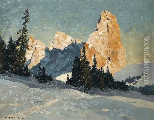 Winter Im Gebirge Oil Painting - Hans Maurus
